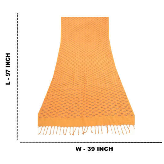 Sanskriti Vintage Dupatta Lang Stola Ren Bomuld Håndbloktrykt Hijab