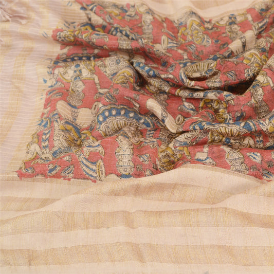 Sanskriti Vintage Dupatta Long Stole Blend Silk Hijab Printed Woven Scarves