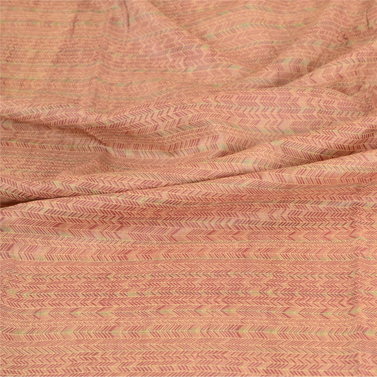 Sanskriti Vintage Dupatta Long Stole 100% Pure Silk Pink Painted Wrap Scarves