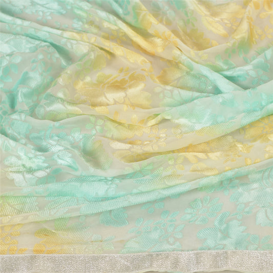 Sanskriti Vintage Dupatta Long Stole Georgette Multi Color Brasso Wrap Scarves