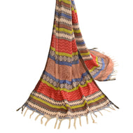 Sanskriti Vintage Dupatta Long Stole Woollen Multi Color Hijab Printed Scarves