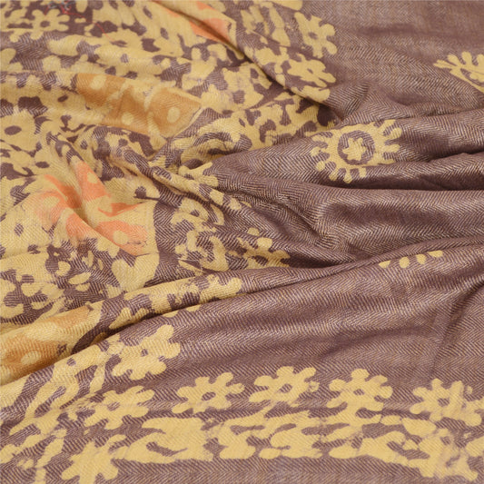 Sanskriti Vintage Dupatta Long Stole Pure Cotton Purple Batik Work Wrap Shawl