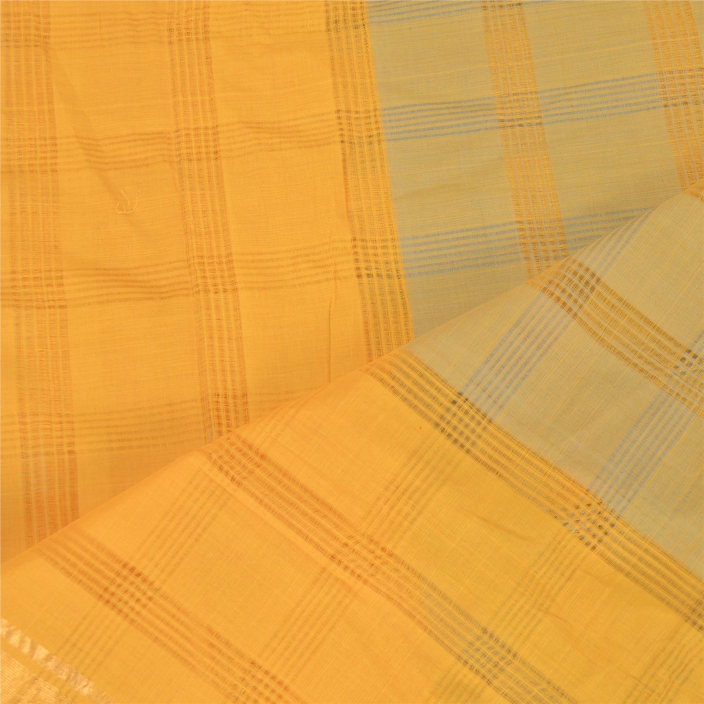 Sanskriti Vintage Dupatta Lang Stola Ren Bomuld Gul Hijab Vævet Zari Tørklæder