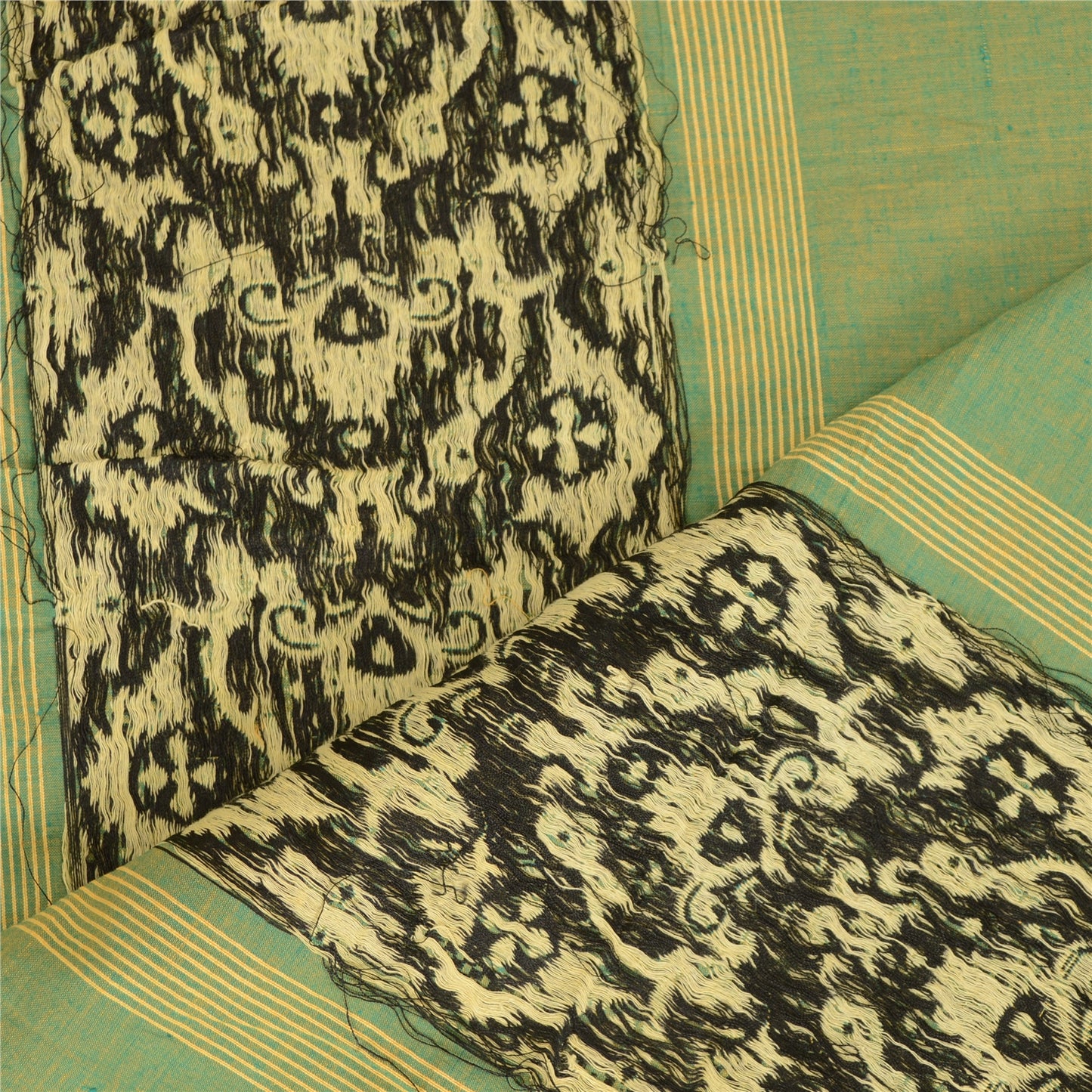 Санскрити Винтаж Дупатта Длинный Палантин Чистый Хлопок Зеленый Хиджаб Тканые Шарфы