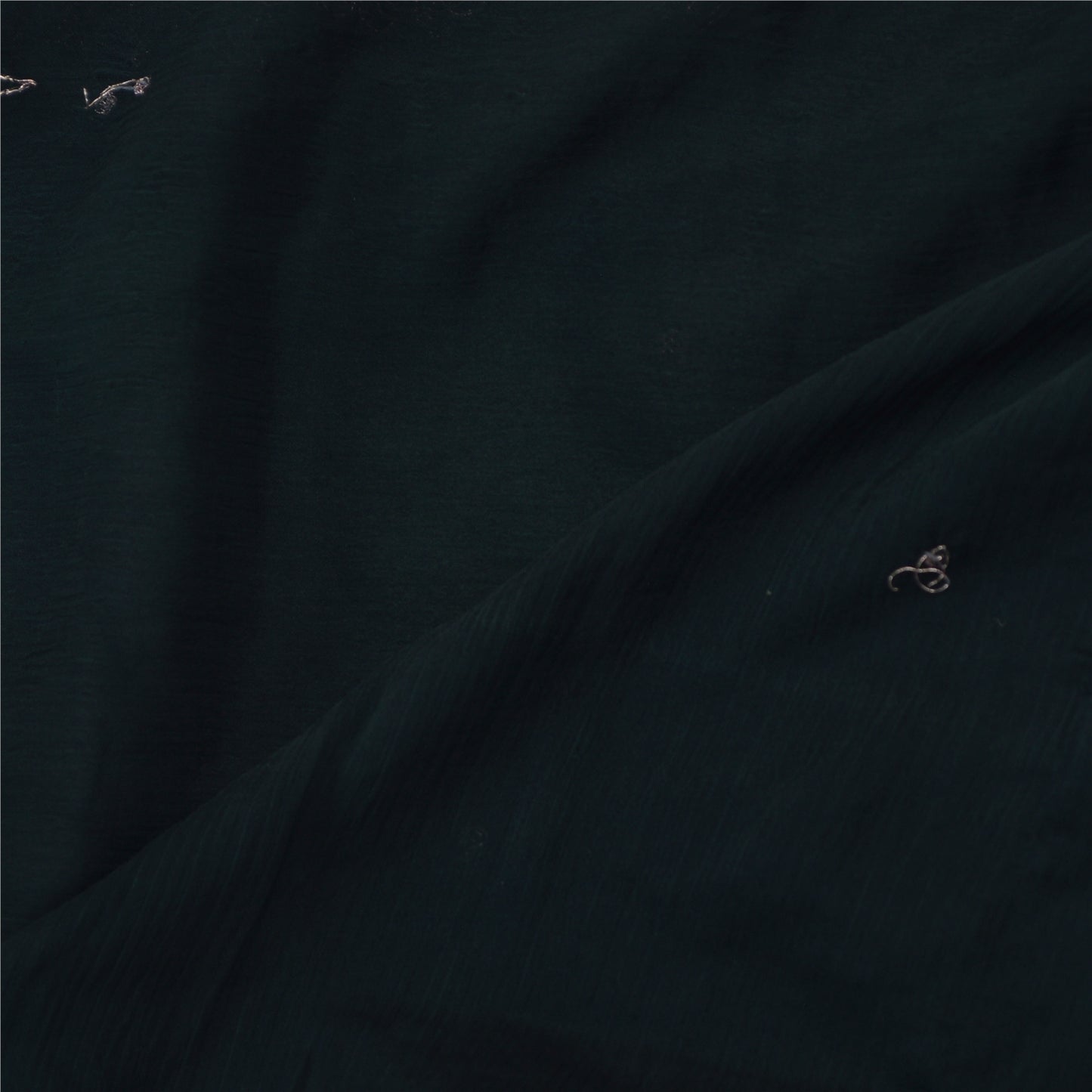 Sanskriti Vintage Dupatta Long Stole Pure Chiffon Silk Black Hand Beaded Scarves