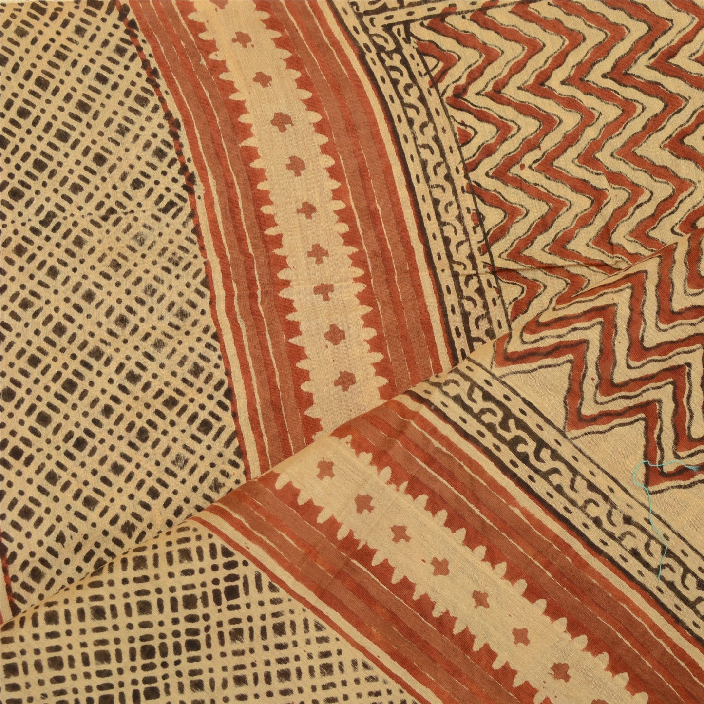 Sanskriti Vintage Dupatta Long Stole Cotton Silk Hijab Block Printed Scarves