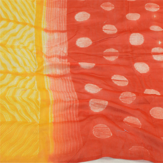 Sanskriti Vintage Red Long Dupatta Stole Pure Silk Hijab Printed Wrap Scarves