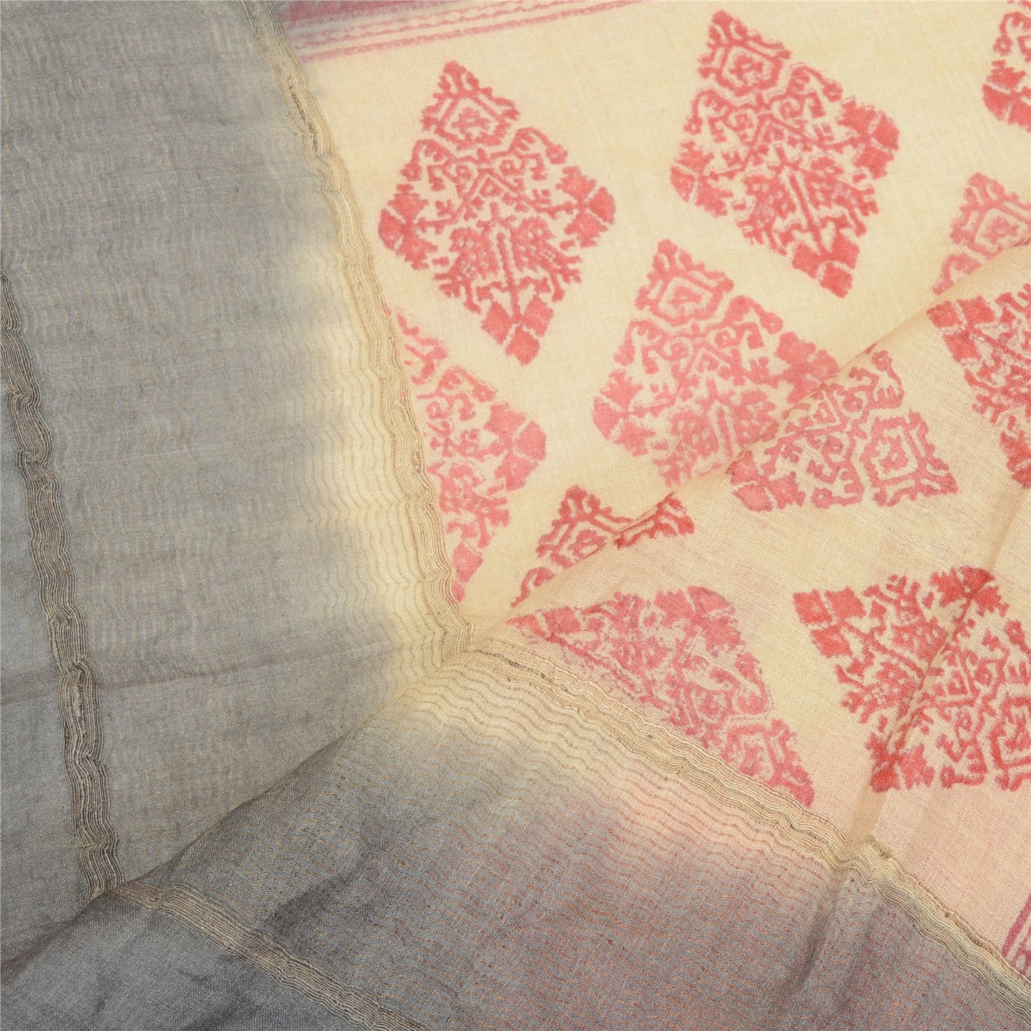 Sanskriti Vintage Pink Long Dupatta Stole Blend Silk Hijab Printed Scarves