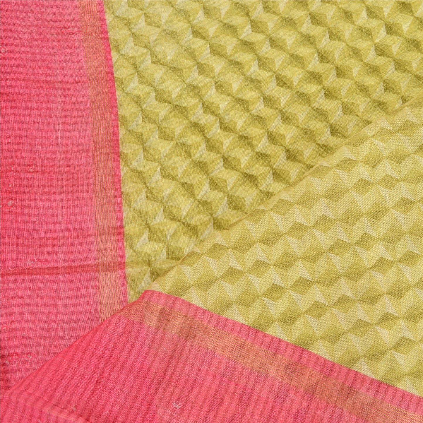 Санскрити Винтаж Зеленый Длинный Дупатта Палантин Хлопок Шелк Печатный Мягкий Шарф