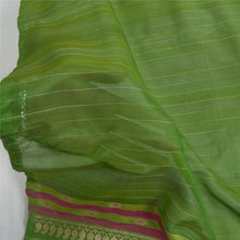 Load image into Gallery viewer, Sanskriti Vintage Green Long Dupatta Stole Pure Silk Woven Brocade/Banarasi Veil
