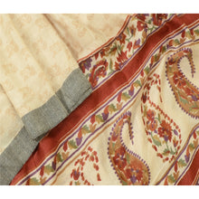 Load image into Gallery viewer, Sanskriti Vintage Long Dupatta Stole Pure Woolen Ivory Shawl Printed Scarves
