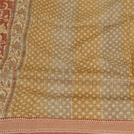 Sanskriti Vintage Long Dupatta Stole 100% Pure Silk Hijab Printed Wrap Scarves