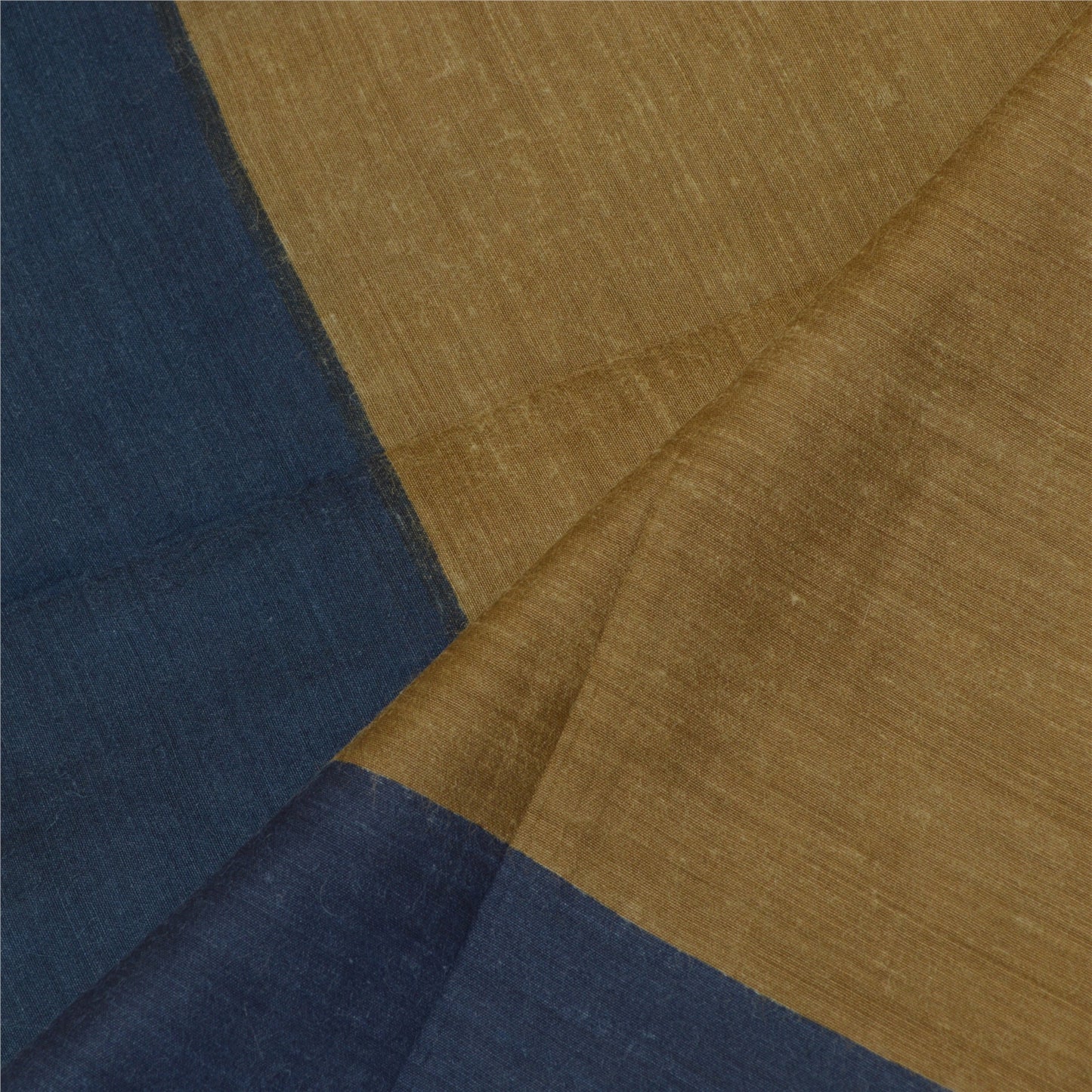 Sanskriti Vintage Long Dupatta Stole Pure Silk Brown/Blue Printed Soft Hijab