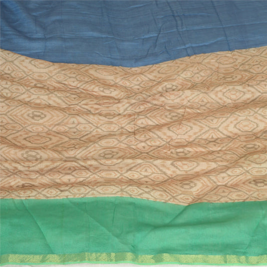 Sanskriti Vintage Multicolor Long Dupatta Stole 100% Pure Silk Woven Scarves