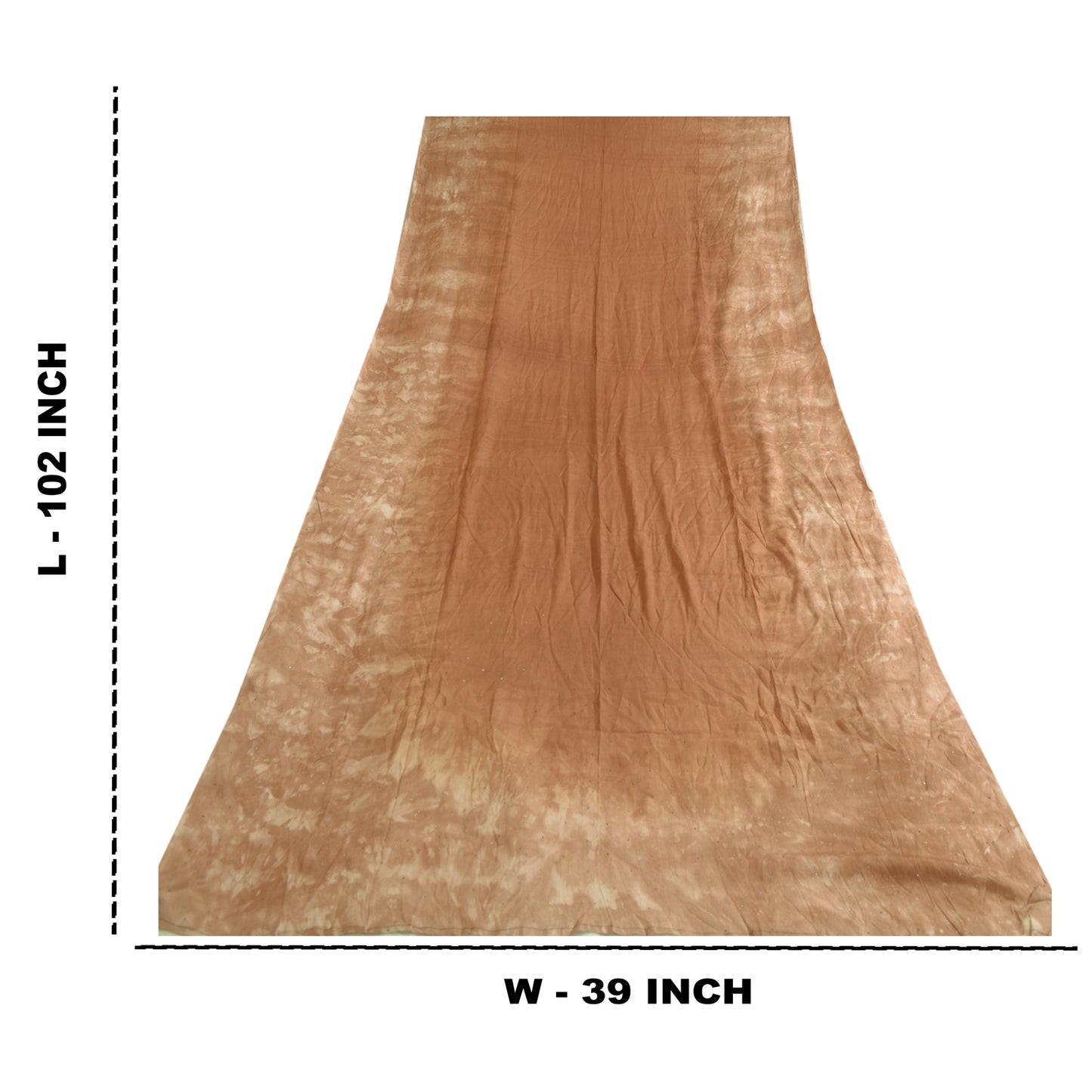 Sanskriti Vintage Dupatta Long Stole Pure Silk Brown Handmade Mukeish & Tie-Dye