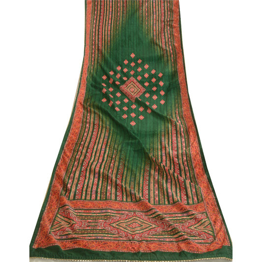 Sanskriti Vintage Long Dupatta Stole Velvet Multicolor Digital Printed Shawl