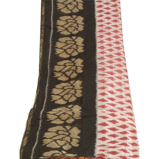 Sanskriti Vintage Long Dupatta Cotton Multicolor Hijab Woven India Upcycled Remnant Fabric, Neck Shawl Used Headscarf