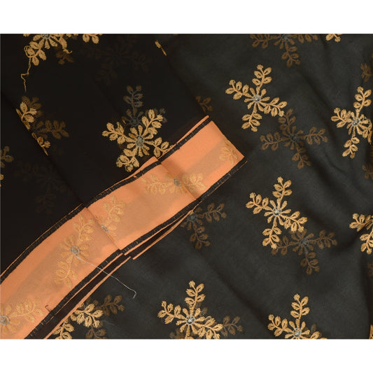 Sanskriti Vintage Long Peach Dupatta/Stole Georgette Embroidered Wrap Scarves