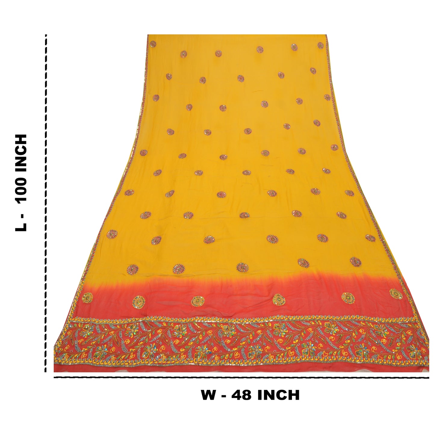 Sanskriti Vintage Heavy Dupatta Pure Georgette Silk Hand Beaded Chikankari Stole