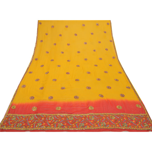 Sanskriti Vintage Heavy Dupatta Pure Georgette Silk Hand Beaded Chikankari Stole