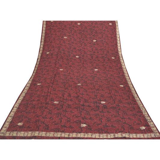 Sanskriti Vintage Heavy Dupatta Pure Silk Hand Embroidered & Printed Work Stole