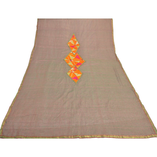 Sanskriti Vintage kraftig Dupatta ren bomuld håndvævet Chettinard stola