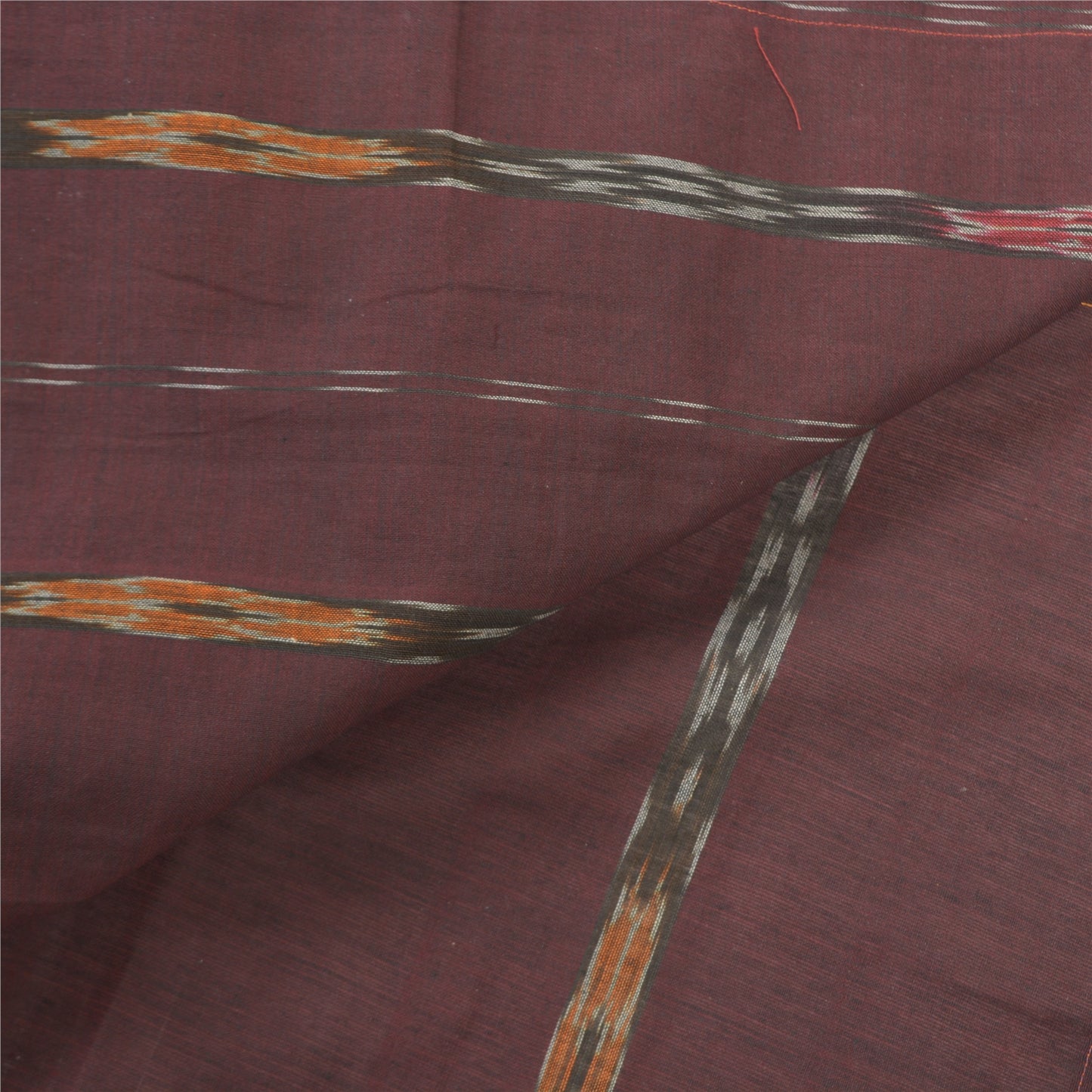 Sanskriti Vintage Brown Sambalpuri Ikat Heavy Dupatta Handwoven Cotton Stole