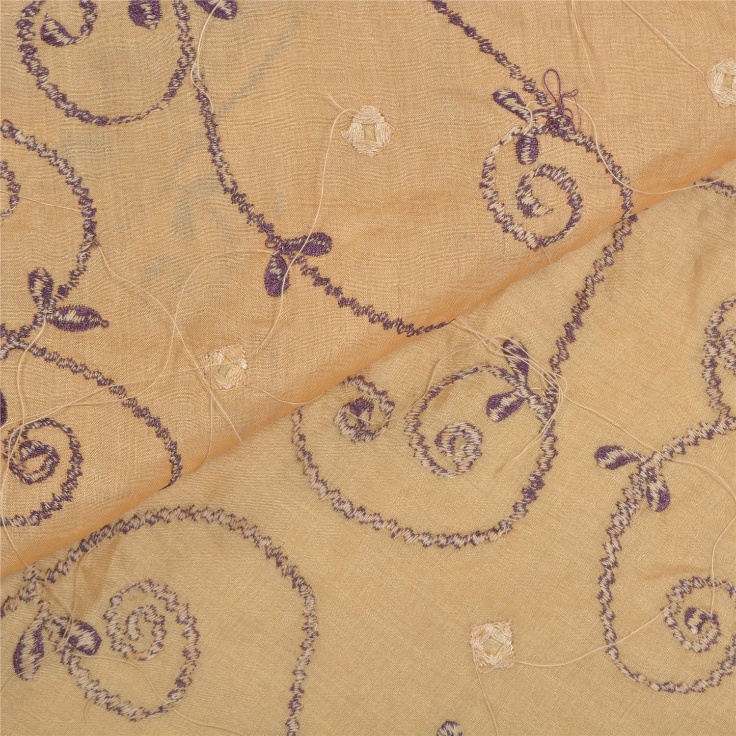 Sanskriti Vintage Heavy Dupatta 100% Pure Silk Ivory Embroidered Floral Stole