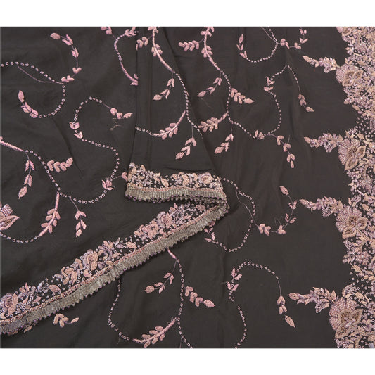 Sanskriti Vintage Heavy Dupatta 100% Pure Silk Hand Beaded Zardozi Stole