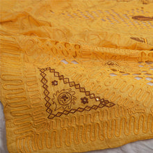 Load image into Gallery viewer, Sanskriti Vintage Yellow Party Dupatta Pure Silk Hand Beaded Cut Work Stole
