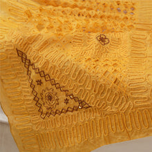 Load image into Gallery viewer, Sanskriti Vintage Yellow Party Dupatta Pure Silk Hand Beaded Cut Work Stole
