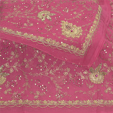 Load image into Gallery viewer, Sanskriti Vintage Pink Dupatta Pure Georgette Silk Hand Beaded Zardozi Stole
