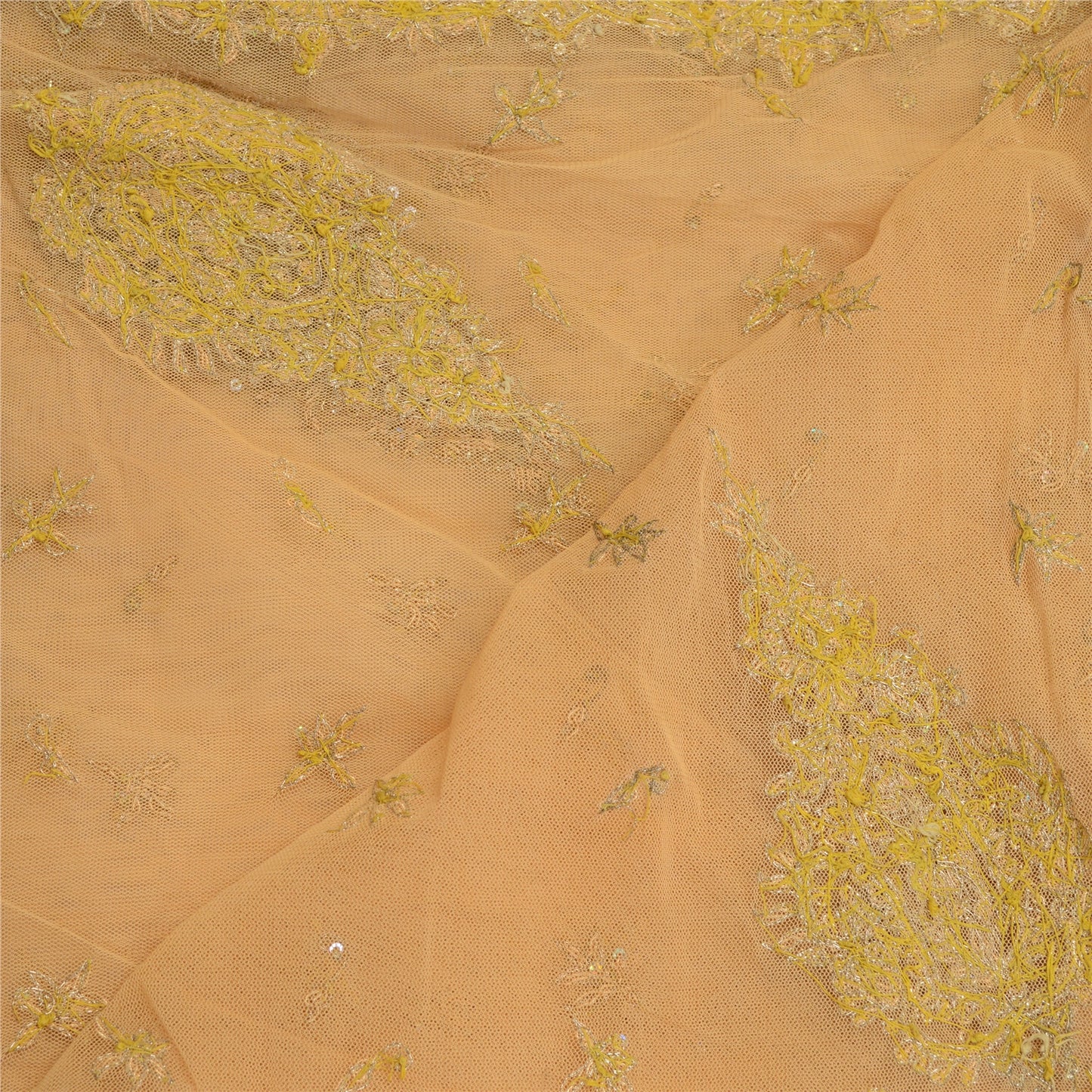 Санскритский винтажный персиковый тяжелый сеточный узор дупатта сетка ручной работы с бисером зардози палантин