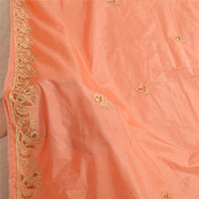 Load image into Gallery viewer, Sanskriti Vintage Peach Dupatta Pure Silk Hand Beaded Zardozi Work Stole Scarves
