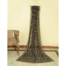 Load image into Gallery viewer, Sanskriti Vintage Black Dupatta Pure Chiffon Silk Hand Beaded Party Stole
