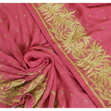 Load image into Gallery viewer, Sanskriti Vintage Long Pink Dupatta/Stole Pure Georgette Silk Hand Beaded Veil

