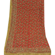 Sanskriti Vintage Red Dupatta Pure Georgette Silk Hand Beaded Wedding Stole