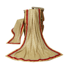 Load image into Gallery viewer, Sanskriti Vintage Dupatta Long Stole Georgette Golden Hand Beaded Wrap Scarves
