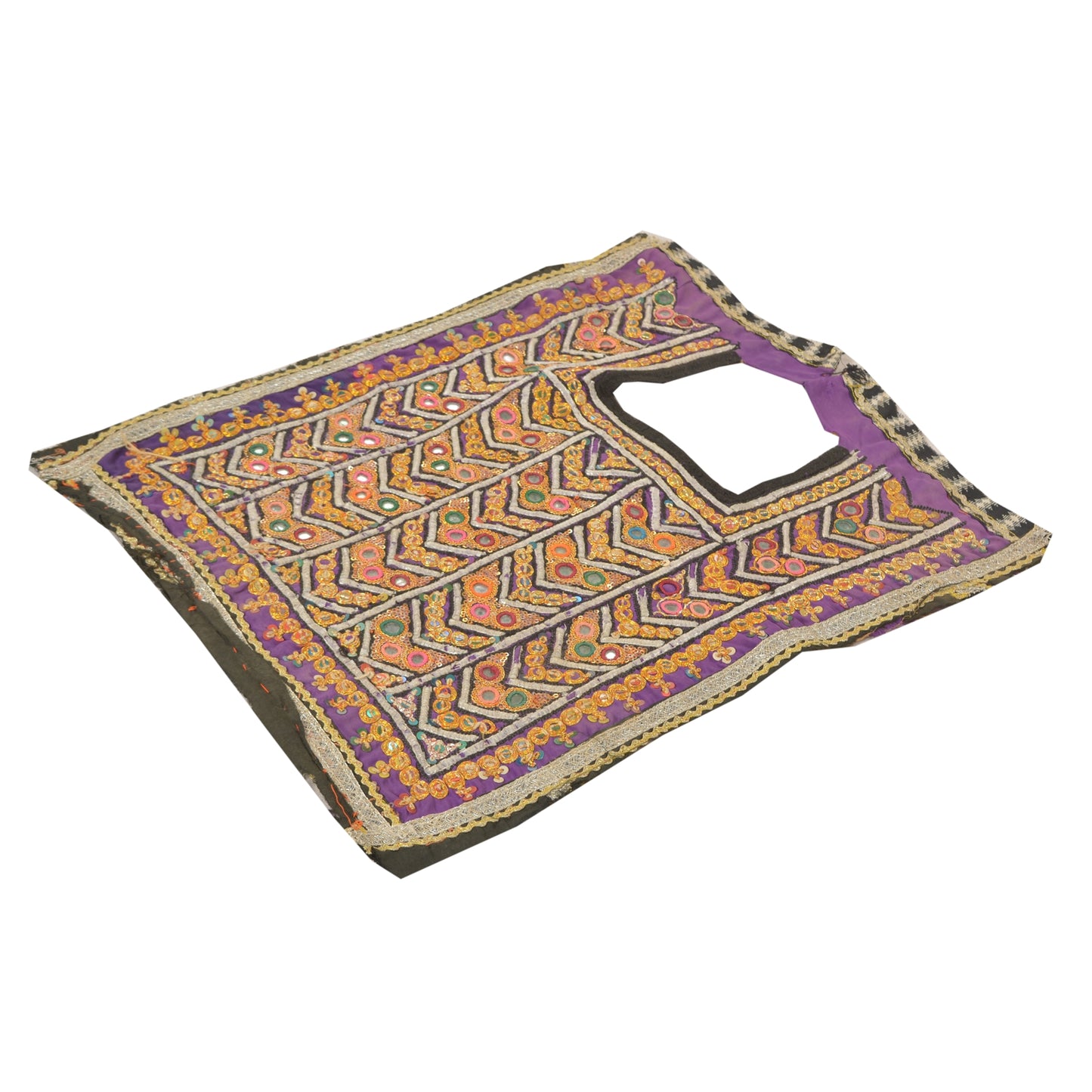 Sanskriti Vintage Pure Cotton Hand Embroidered Kutch Craft Dress Design Sustainable Fabric