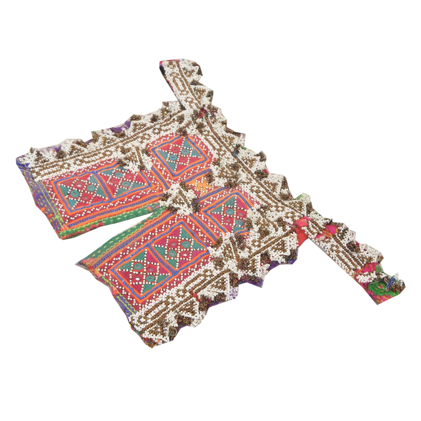 Sanskriti Vintage Pure Cotton Hand Embroidered Kutch Craft Dress Design Sustainable Fabric