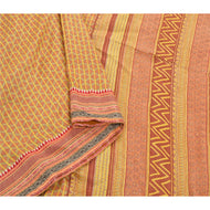 Heavy Saree Printed 100% Pure Silk Woven Fabric 5 Yard Sari
