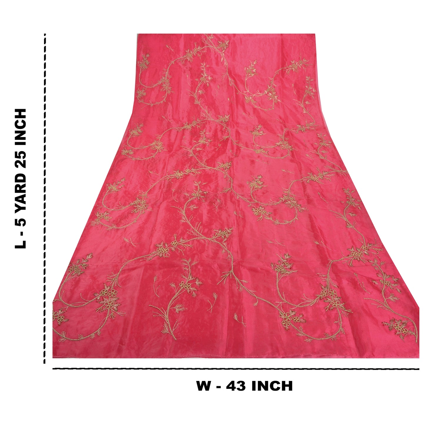 Санскрити Винтаж Розовый Тяжелый Индийский Свадебный Сари Искусство Шелк Сари Ручной Работы Экологичная Ткань