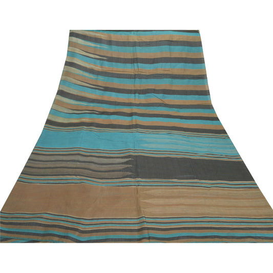 Sanskriti Vintage Heavy Indian Sari 100% Pure Silk Woven Sarees 5 Yard Sustainable Fabric