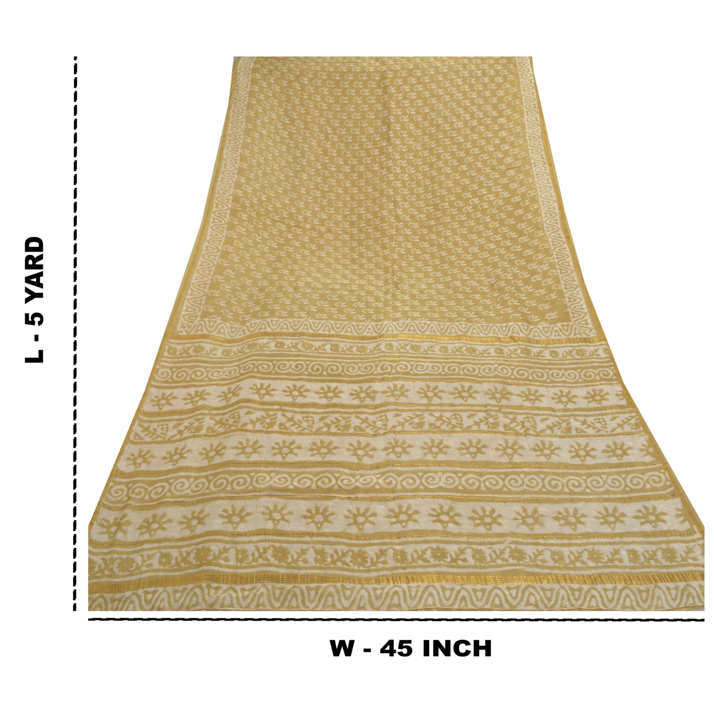 Sanskriti Vintage Moss Green Sarees Pure Cotton Bagru Print Indian Sari Sustainable Fabric