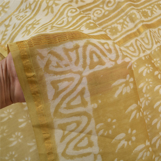 Sanskriti Vintage Moss Green Sarees Pure Cotton Bagru Print Indian Sari Sustainable Fabric