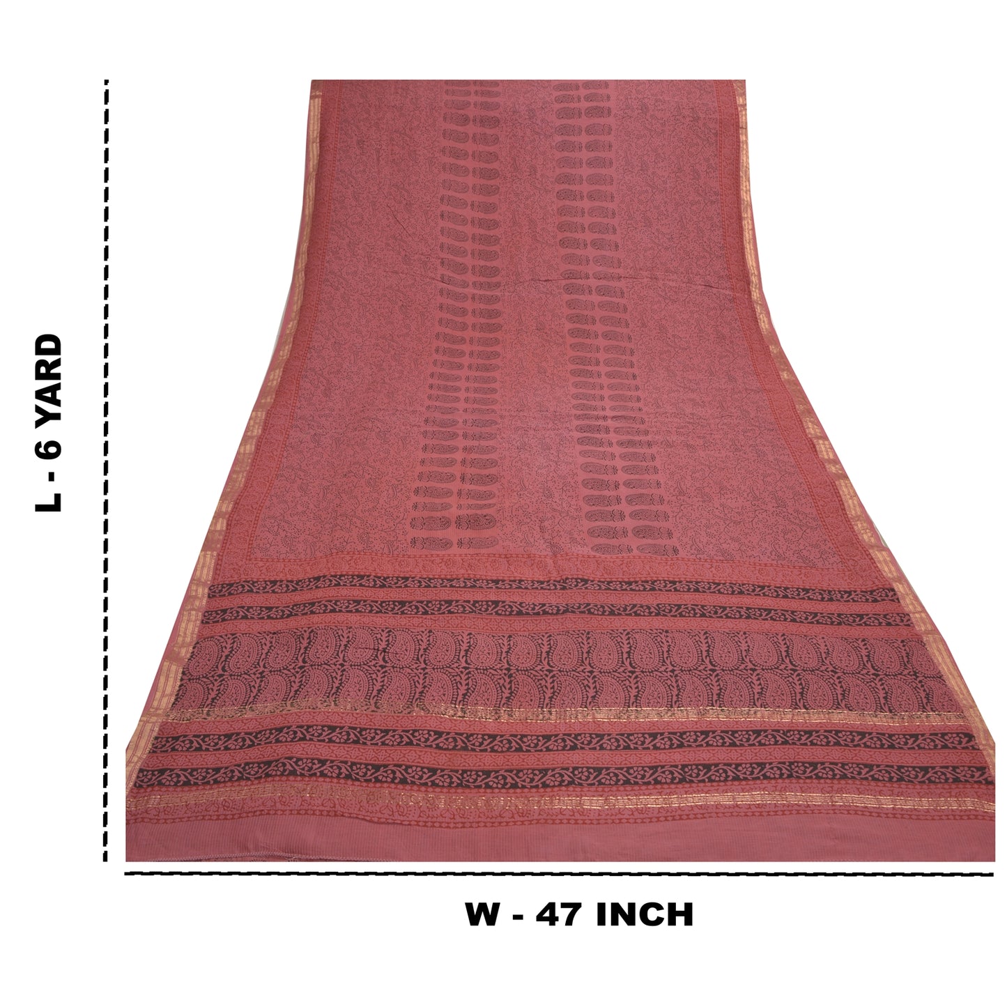 Sanskriti Vintage Purple Heavy Sarees 100% Pure Cotton Block Print Sari Sustainable Fabric