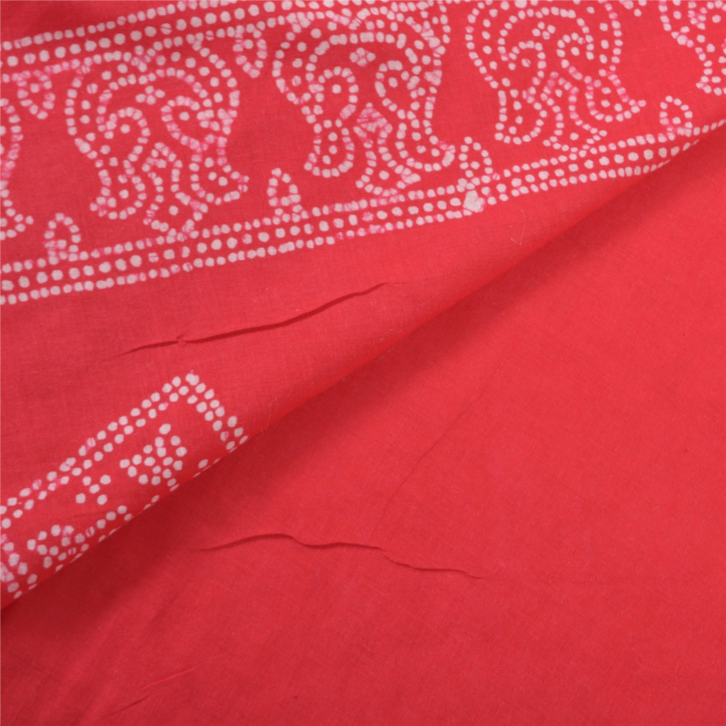 Sanskriti Vintage Pure Cotton Heavy Sarees Pink Batik Work Indian Sari Sustainable Fabric