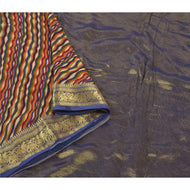 Sanskriti Vintage Heavy Sarees Blend Georgette Leheria Print & Woven Sari Fabric