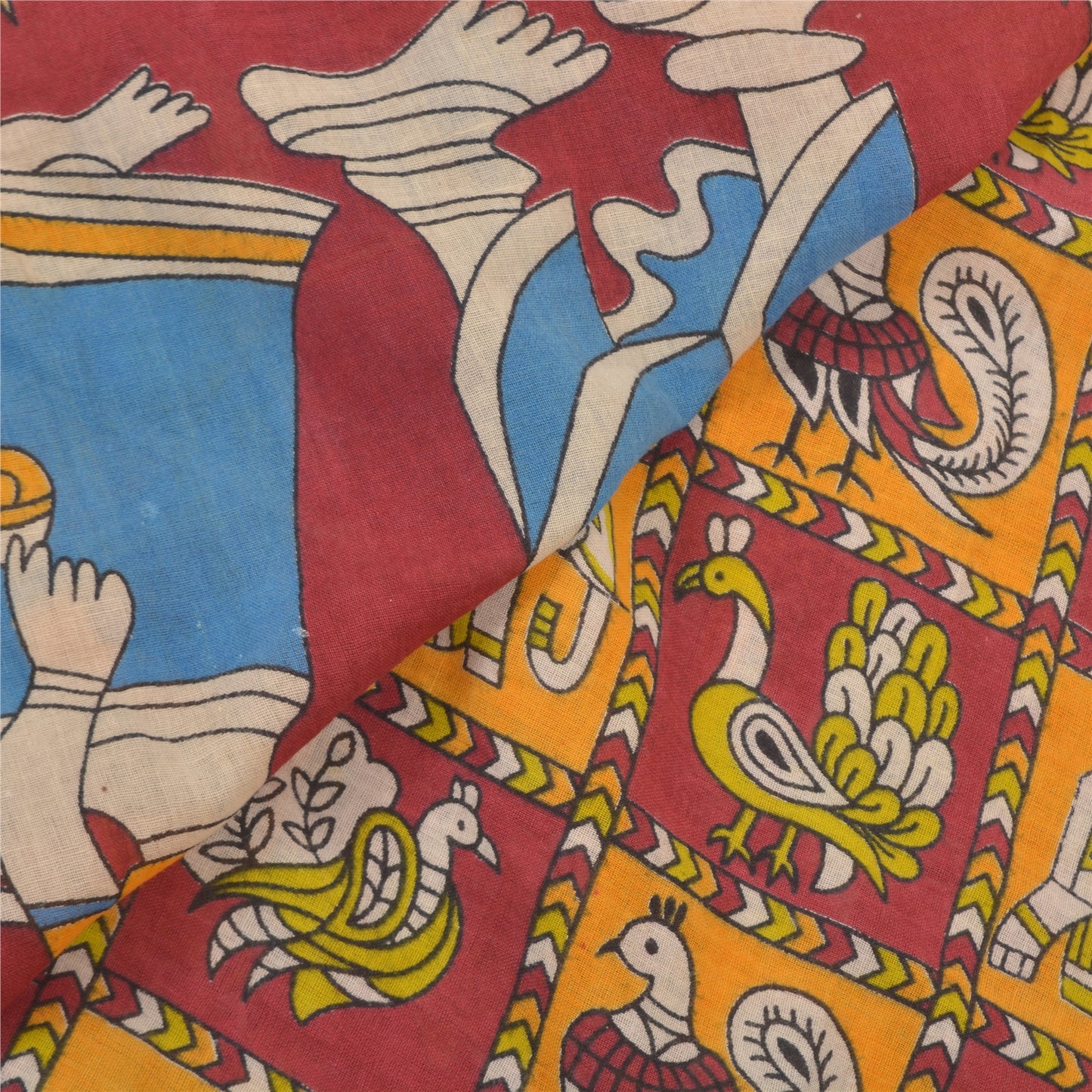 Санскритские винтажные тяжелые индийские сари 100% чистый хлопок Паттачитра Сари Экологичная ткань