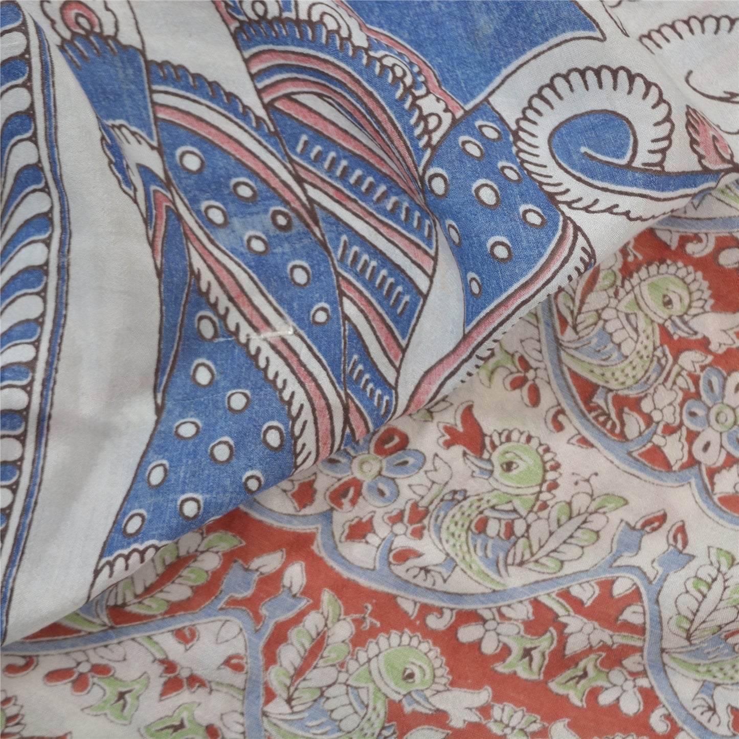 Sanskriti Vintage Heavy Off- White Sarees Pure Cotton Pattachitra Sari Sustainable Fabric